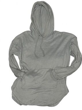Y2K Old College Inn Greyish Blue Waffle Knit Hoodie